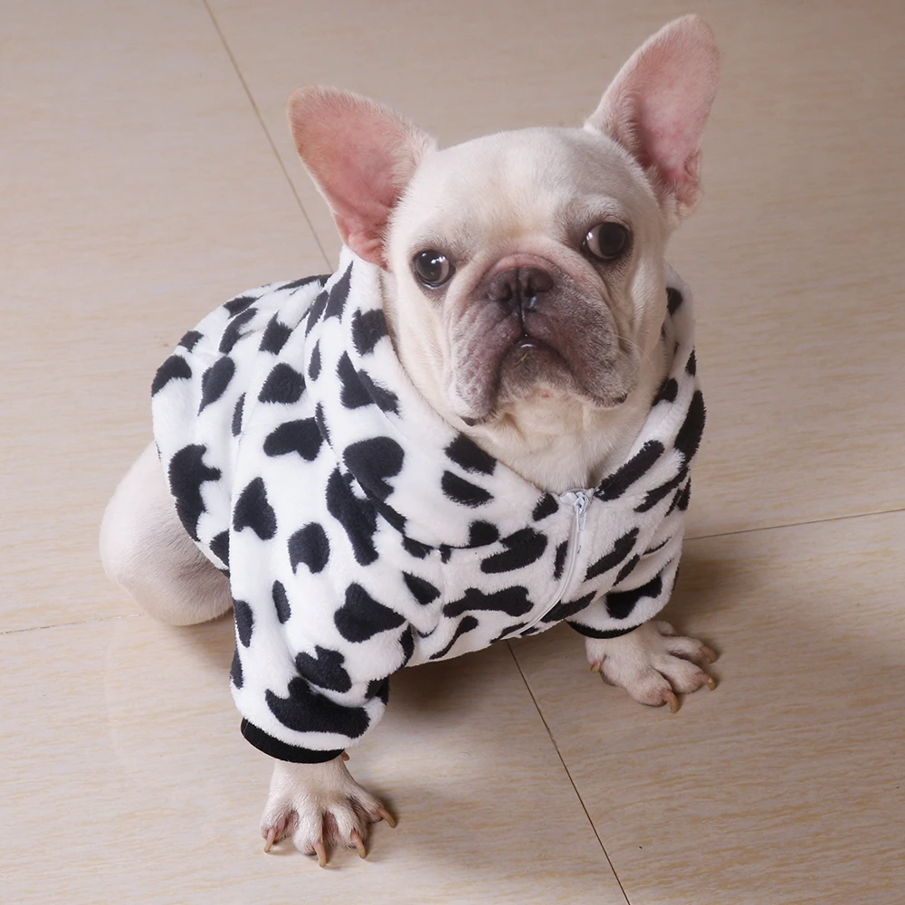 Мягкая леопардовая Одежда для собак, осенне-зимнее пальто для собак, кошек, куртка с капюшоном для маленьких и средних собак, чихуахуа, французская одежда для бульдога