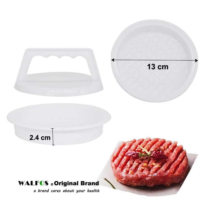 WALFOS 1 Set DIY Hamburger Meat Press Tool Patty Makers Meat Burger Maker Mold Food-Grade Plastic Hamburger Press Burger Maker