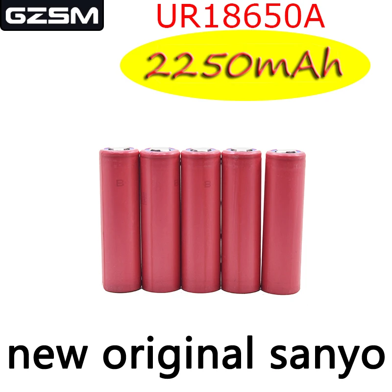 

GZSM 18650 battery for Sanyo UR18650A rechargeable battery 2250mAh 3.7V 6A For cigarette battery