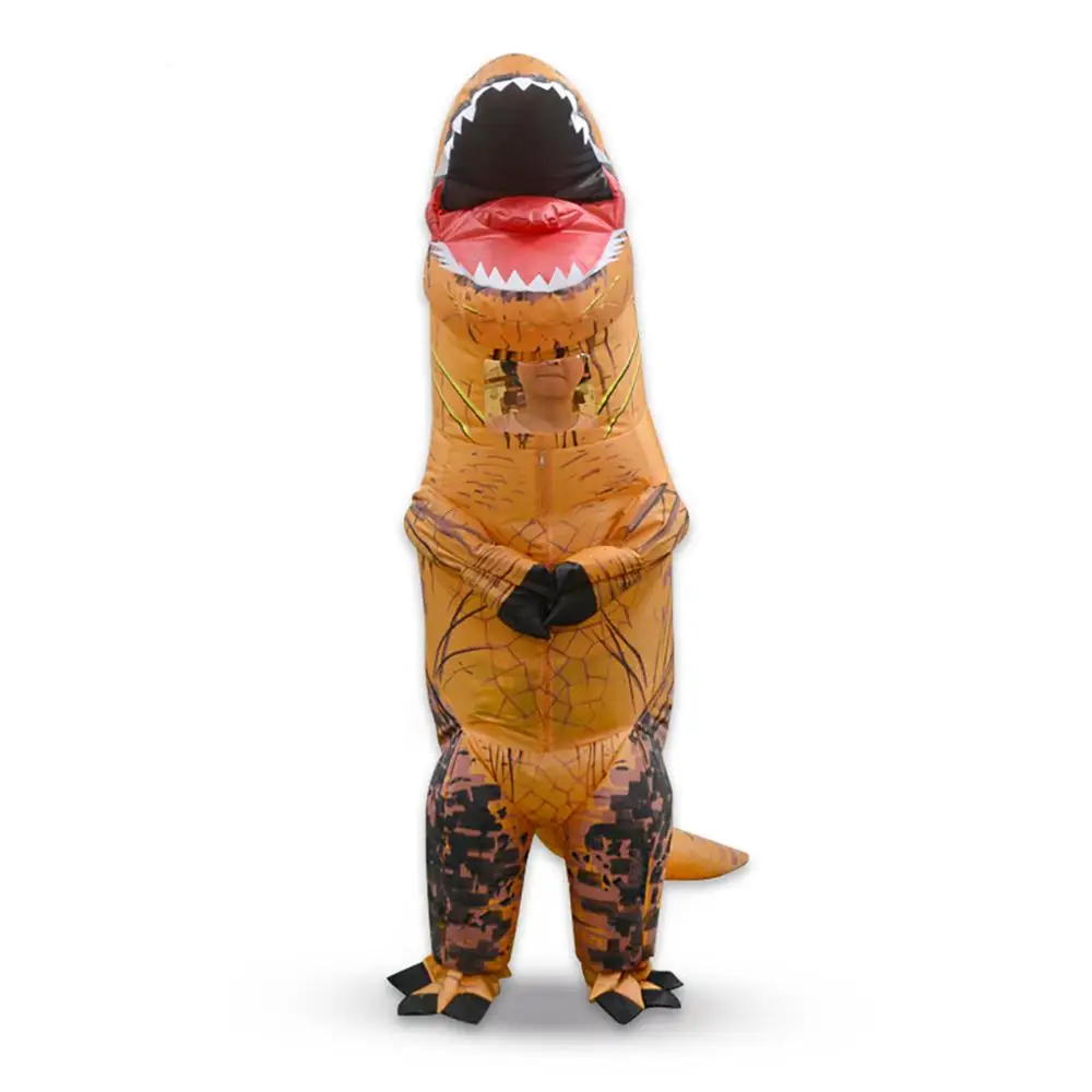 Inflatable Dinosaur Costume Mascot Child Adults Halloween Blowup Outfit Cosplay - Color: BN-S