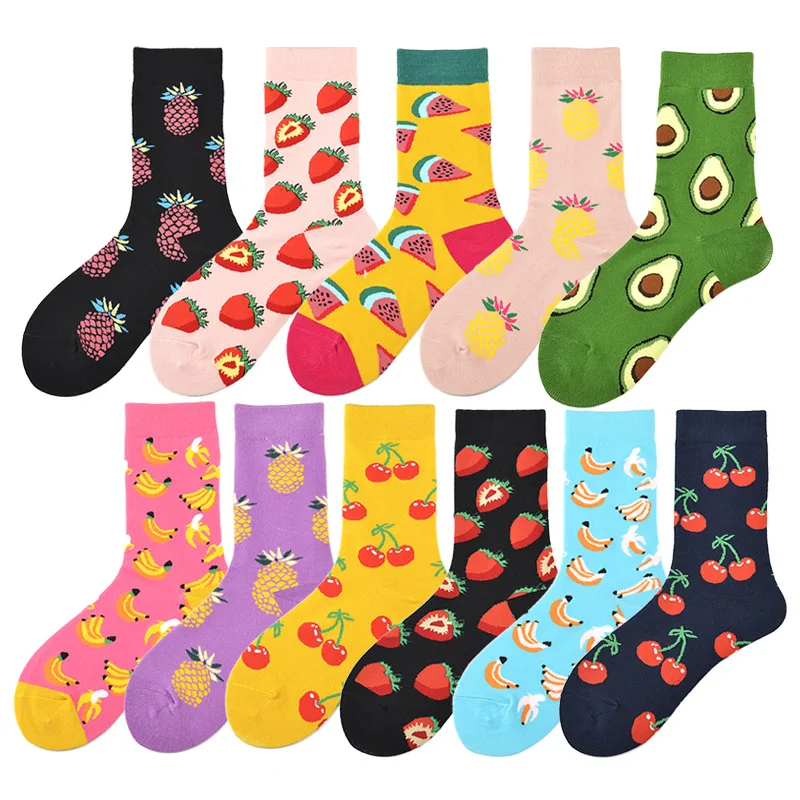 Скейтборд Chaussette Homme мода Фрукты Ананас черешня мужские носки Европейский США хип