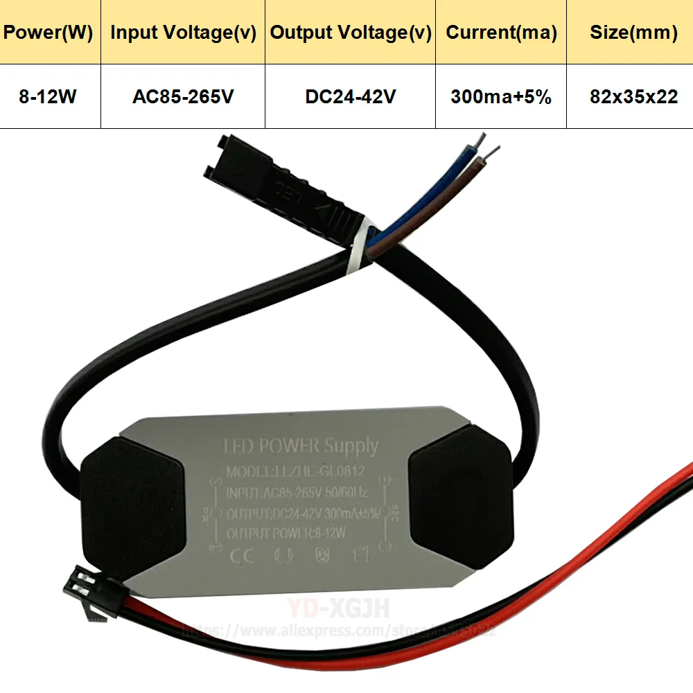 300mA светодиодный драйвер 1 Вт 3W 5 Вт 7 Вт 12 Вт, 18 Вт, 25 Вт 36 Вт For1-3W светодиодный s Питание блок AC85-265V трансформаторы систем освещения для Светодиодный Мощность огни - Цвет: 8-12X1W