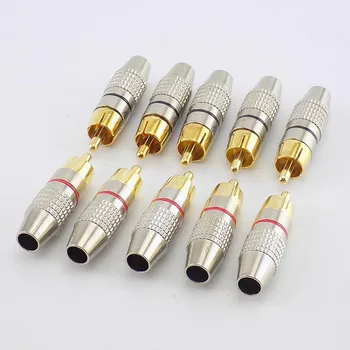 

10pcs RCA Male Connector to Male BNC Audio Connector Cable Plug Adapter For CCTV Camera Audio Video J17
