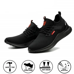 Summer Steel Toe Work Shoes Men Puncture Proof Safety  Man Light Industrial Casual  Male place   Boots