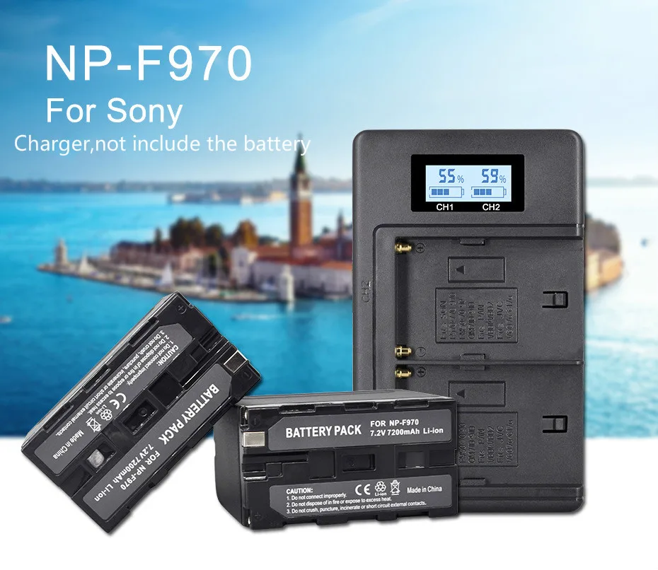 NP-F960 970 NP F970 NPF970 LCD digital battery charger for SONY F930 F950 F770 F570 CCD-RV100 NP-F550 NP-F770 NP-F750 F960 F970