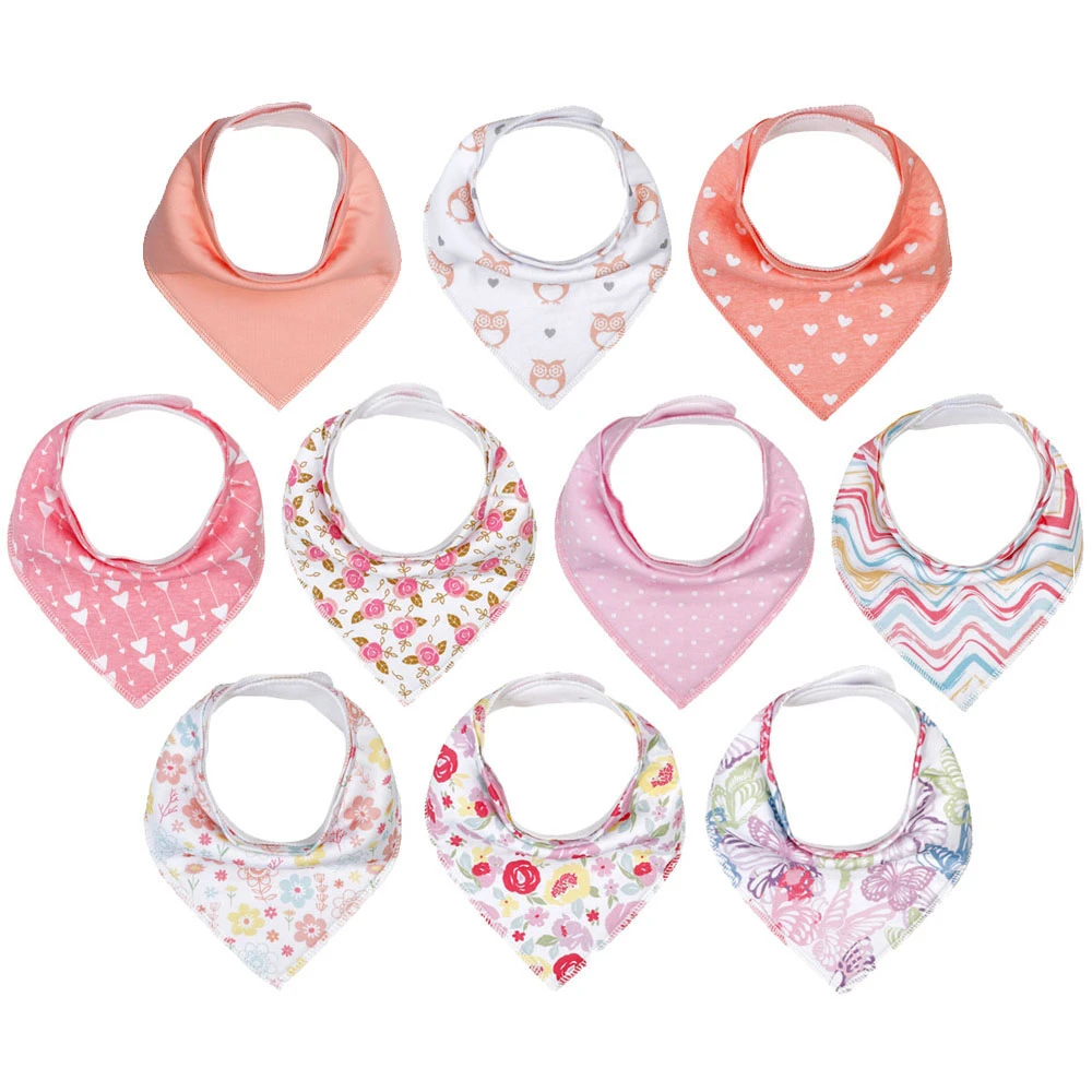 2Pcs/Lot Super Soft Baby Bibs 100% Cotton Baby Bandana Bibs For Teething & Feeding Unisex Bibs Sets For Girls & Boys Newborn Bib cheap baby accessories	