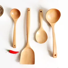 Detomate Белая береза, дерево кухонная лопатка из массива дерева Шпатель вентилятор chan Ladel не повреждает кастрюлю кухонные принадлежности напрямую от производителя