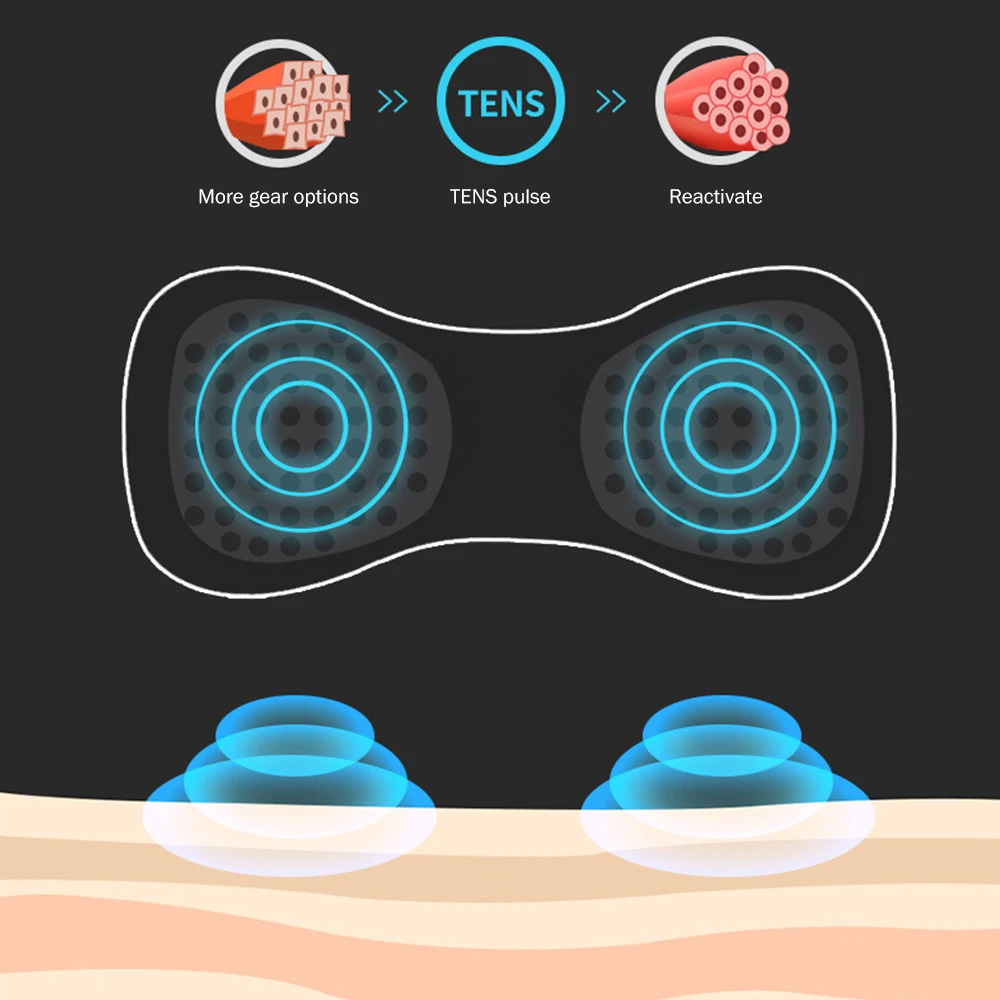 Мини шейный массажер портативный Электрический беспроводной Tens машина для тела мышц боли и расслабления мышц наклейки
