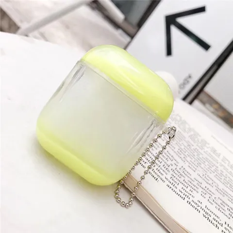 Yellow Чехол для AirPods с блестящим жидким зыбучим песком, беспроводной Чехол для наушников с Bluetooth, прозрачный защитный чехол для наушников, чехол fundas - Цвет: Yellow