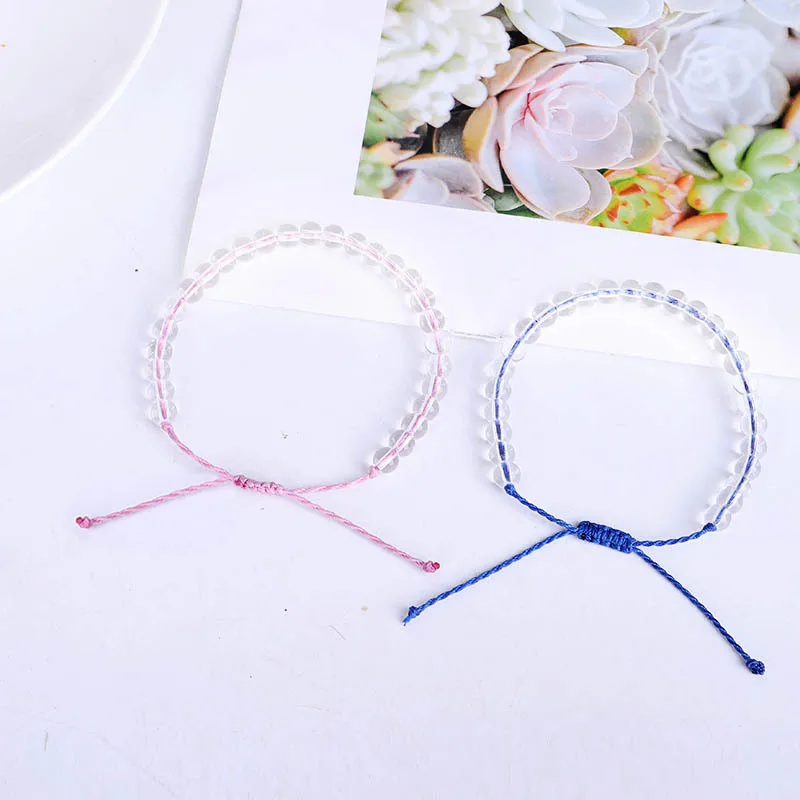 

Bohemian Beach Hand-Woven Crystal Natural Stone Bracelet for Men Women Beads Handmade Friendship Bracelet Snap Button Jewelry