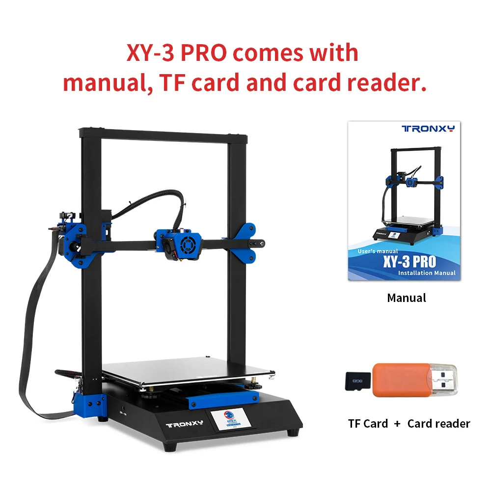 Tronxy  XY-3 Pro 300*300*400mm print size impressora 3d Prusa i3 8GB TF  Dual Axis TITAN Extruder TPU PLA best 3d printer