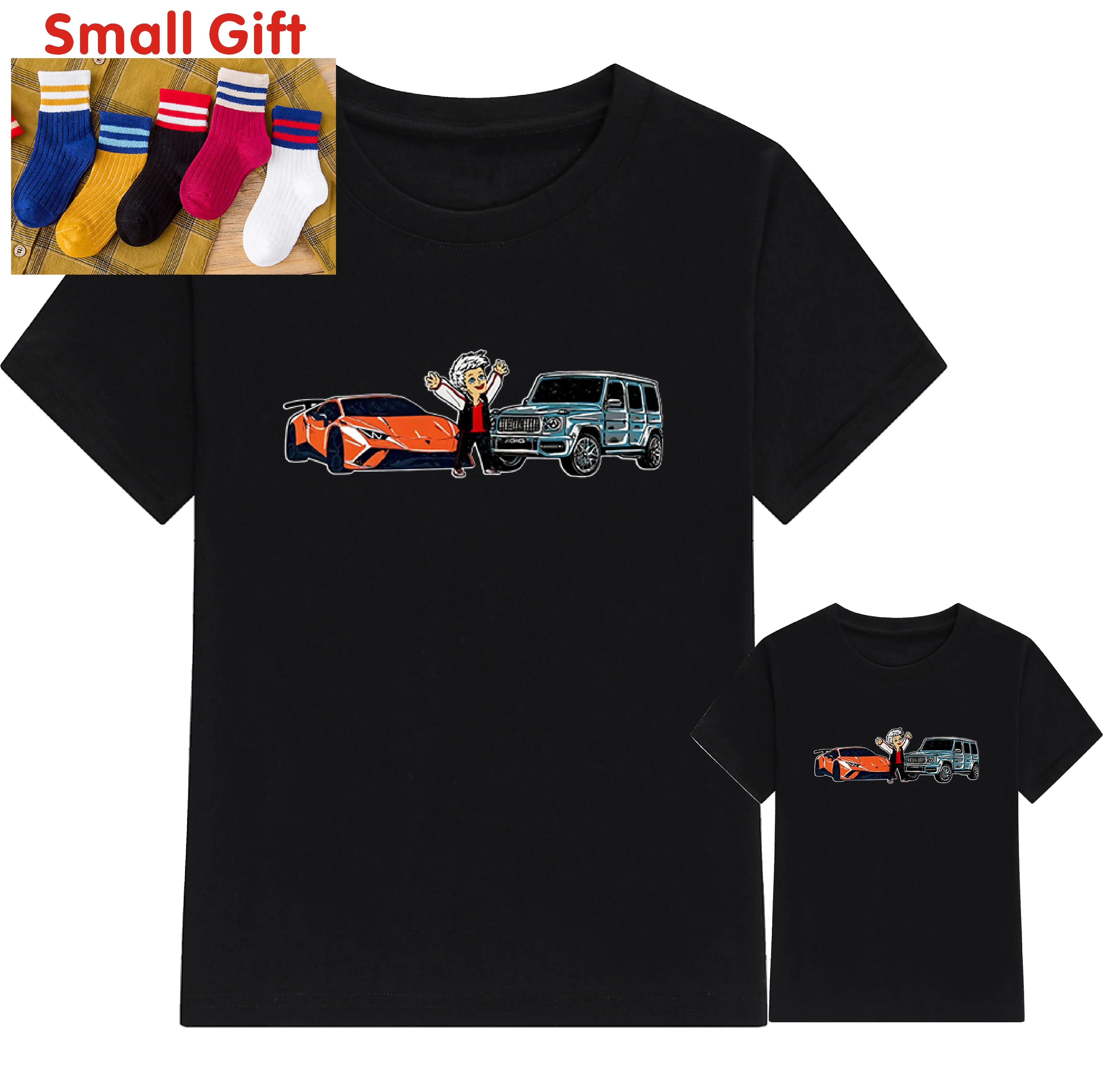 Conjunto de ropa a juego para niños, camisetas de 100% algodón infantil con estampado de Mercedes A4, Tops informales a la moda, regalo del padre