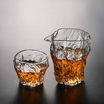 

240/100ML Creative Beer Glass Cup Heat-resistant Hammer Pattern Transparent Glass Wine Whiskey Glass Mug for Bar Party Gift