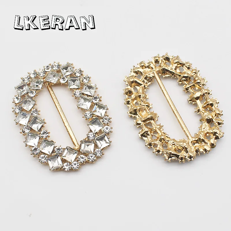 2Pcs 57*44MM 반짝 이는 직사각형 슬라이더 라인 석 버클 크리스탈 장식 웨딩 맞는 리본과 신발 벨트 Clothin 버클 피팅