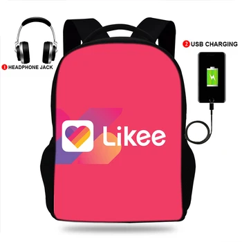 

USB Charging Fashion Women Book-bag Likee Russian Style Pattern Kids School Bags Teenagers Girls Shoulder Book Bag Mochila