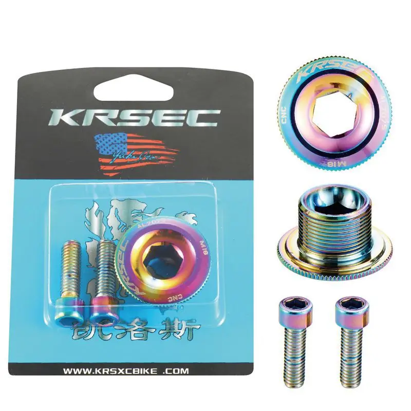 KRSEC крышка шатуна винтовая крышка M15/M18/M20 MTB шатун для велосипеда алюминиевая крышка BMX дорожный велосипедный фитинг красочные велосипедные запчасти