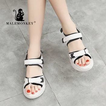 

MALEMONKEY 023151 Women Sandals Soft Wedges Shoes Girl Beach Shoes Platform Sandals Summer High Heels Female Sandals