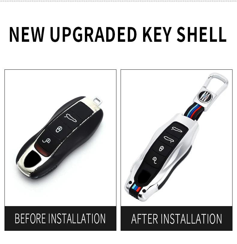 Fob della copertura della cassa chiave a distanza dell'automobile in lega di zinco per Porsche Panamera Carman Macann Cayenne 911 970 981 991 accessori protettivi - Hf3c93e2f762f4c0a9191d4b1c5ac23c70