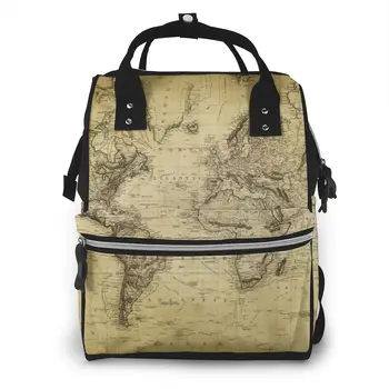 

Mummy Maternity Nappy Bag Vintage Map Of The World 1814 Large Capacity Nappy Bag Travel Backpack Nursing Bag for Baby Care