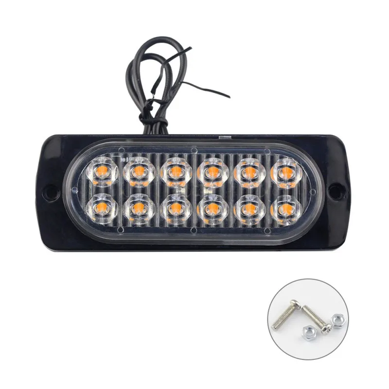 

High Power Waterproof 12V 12W LED Car Truck Emergency Strobe Light Side Strobe Warning Flashing Light White Red Flash Lamp