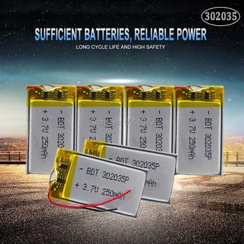 

20pcs 3.7V 150mAh 302035 032035 PLIB polymer lithium ion Li-ion battery for blue tooth,GPS,mp3,mp4,toy,speaker