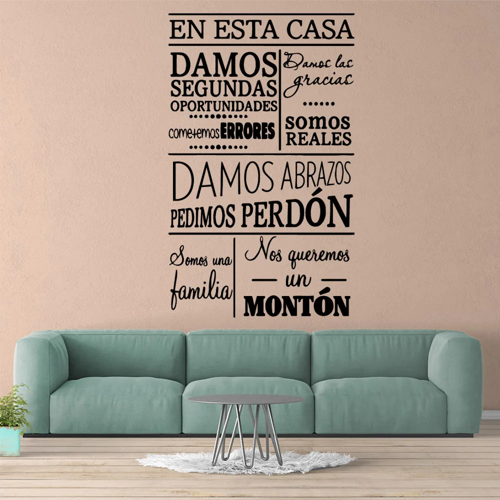 Spanish Elegant Text Wall Sticker Removable Wall Decals For Baby's Rooms Vinyl Decal Stickers