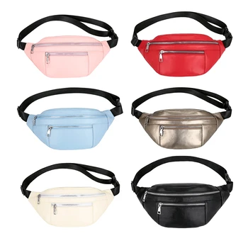 

Fashion Fanny Waist Bag Women PU Leather Travel Casual Chest Phone Pouch Solid Color Zipper Female Girls Retro Crossbody Pack