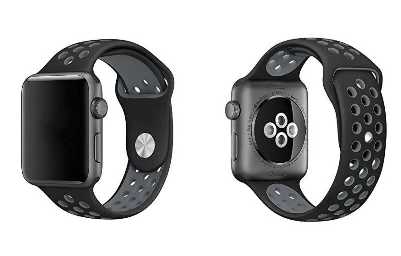 Модный спортивный силиконовый ремешок для наручных часов Apple Watch серии 1 2 3 4 ремешок 38/40 мм браслет с воздухопроницаемым отверстием; сменный ремешок для часов