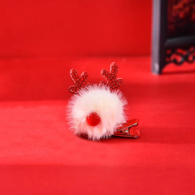 2 Pcs/Set Children Cute Pearl Hair Ball Bow Pendant Ornament Hair Clips Girls Lovely New Year Hairpin Kids Hair Accessories 25