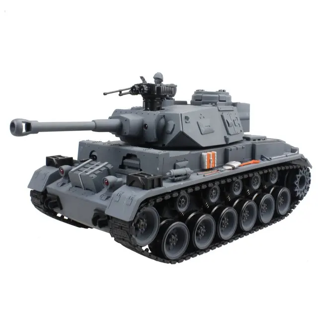 2.4G RC Tank US German Tiger 101 Large Can Launch Bullet Military Truck 1:20 Big Size Simulation Tank Children's Toy Model Gifts