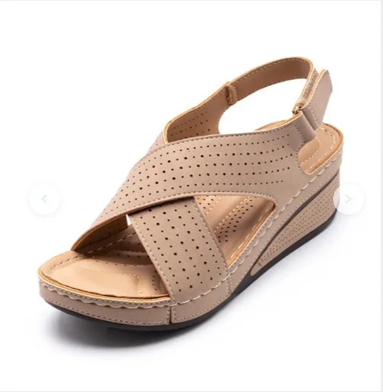 Women Sandals Summer Hollow Wedges Sandals Female Casual Plus Size 43 shoes women sandals,women wedges heels shoes
