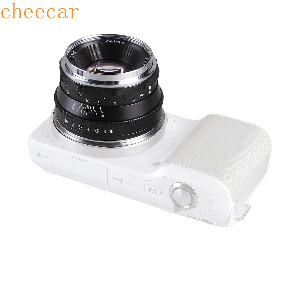 Cheecar-35mm f1.6 ручная APS-C prime без отражателя камера ручная фокусировка объектива, для eos-m, для sony-e, для fuji-x, для M4/3