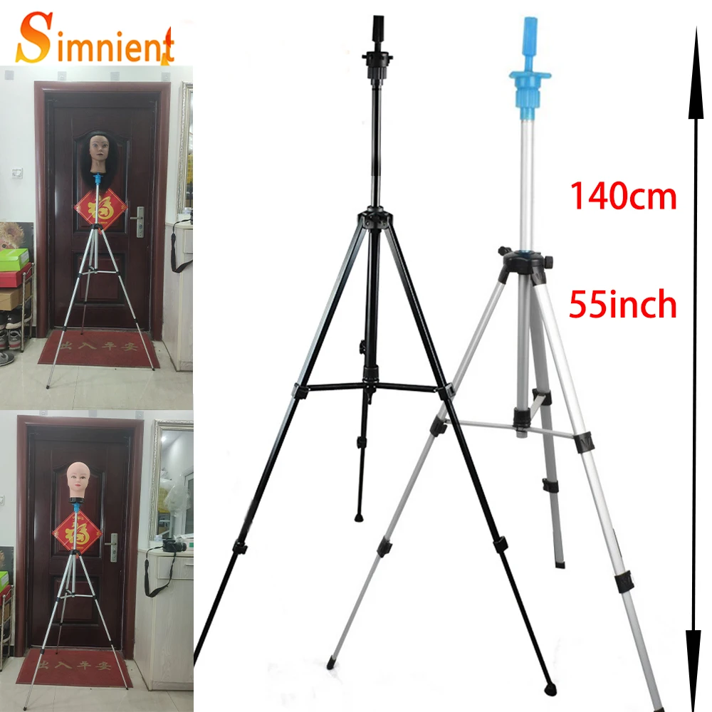 Adjustable Long Wig Stand Tripod Hairdressing Training Head Tripod Holder With Wigs Making Kit Tool For Mannequin Canvas Head