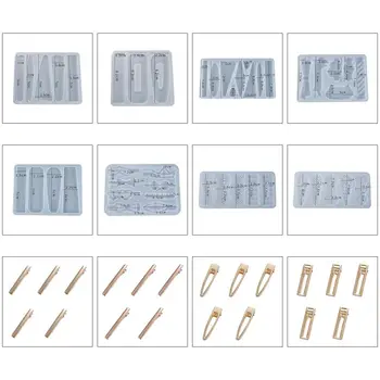 

Crystal Epoxy Resin Mold Hair Clip Barrette Casting Silicone Mould DIY Crafts Jewelry Hairpin Making Tools