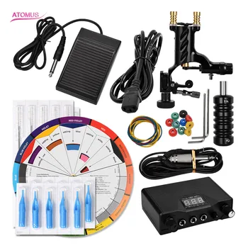 

Permanent Tattoo Makeup Supplies Tattoo Machine Set for Shader & Liner Body Art Power Supply and Hook Line Professional