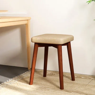 Beige2 Домашний табурет, модный креативный небольшой скамейка из цельного дерева, стул, диван, низкий квадратный стул, гостиная, кофейное кресло - Цвет: Beige2