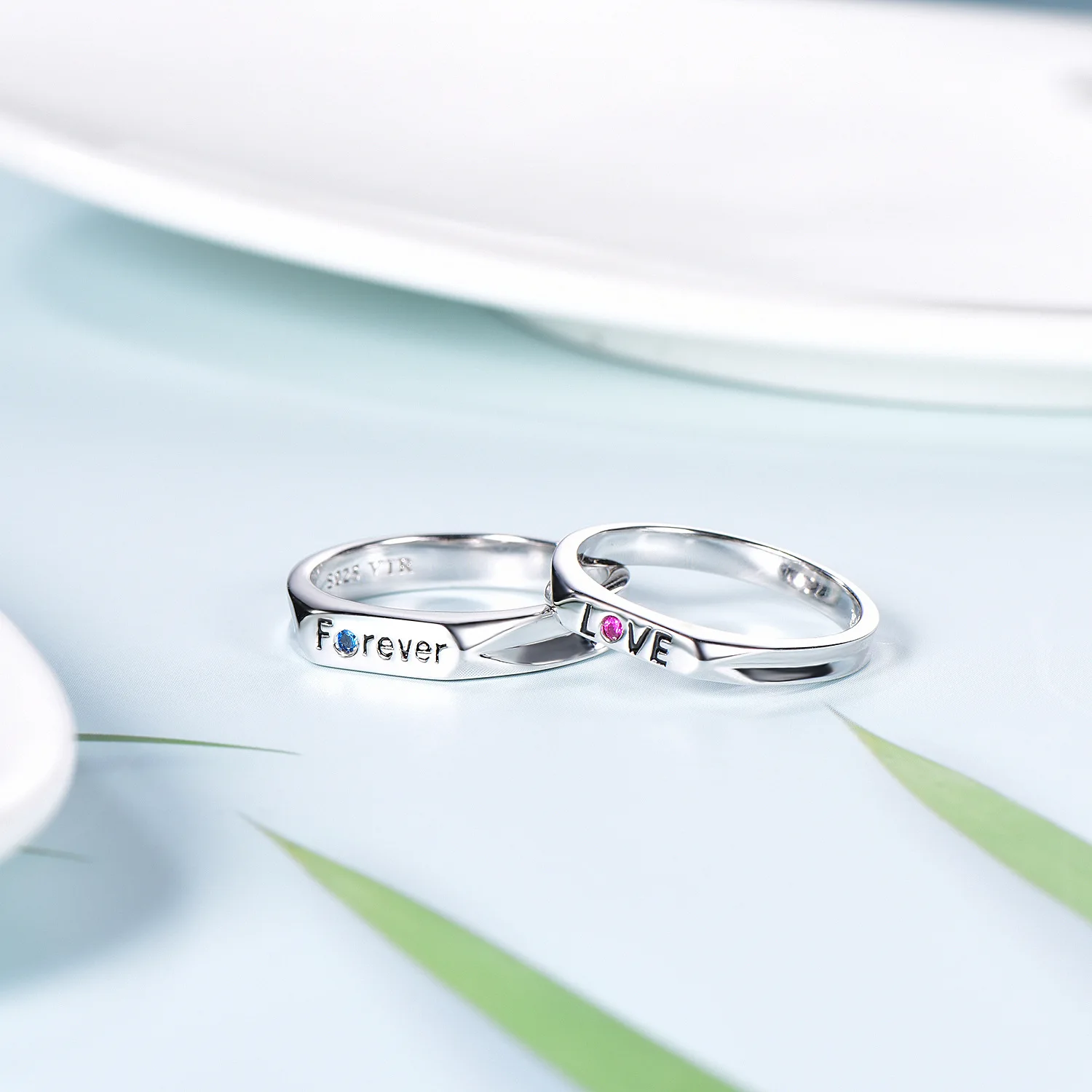 

LK Original 925 Sterling Silver Ring Temperament Wild English Couple Ring, Valentine's Day Christmas Gift