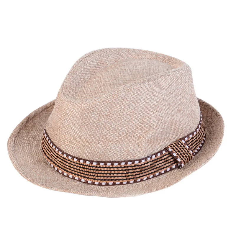 Beige LOOZYKIT/Новое поступление; брендовые модные новые летние детские шапки; крутая шапка для маленьких мальчиков и девочек; топ из соломенного льна; красный топ; шляпа - Цвет: Beige