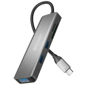 

BYEASY UC-126 HUB 5 in 1 USB 3.1 C Card Adapter with SD/TF Card Reader and 3 USB 3.0 Ports
