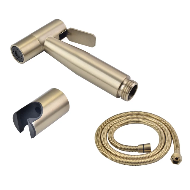 Handheld Bidet Spray Shower Set Toilet Sprayer Douche kit Bidet Faucet,Brushed Nickel,Rose gold Brushed gol 304 Stainless Steel Brushed gold 4
