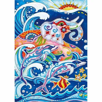 

5D DIY Diamond Embroidery Mosaic Ocean Light Square Diamond Painting Cross Stitch Mosaic Rhinestone Wall Art Gift