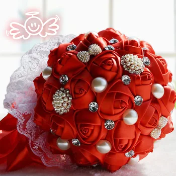 

Crystal Bridal Bouquet Custom Artificial Flower Bridesmaid Wedding Bouquet Artificial Foam Flowers Roses For Women Wedding