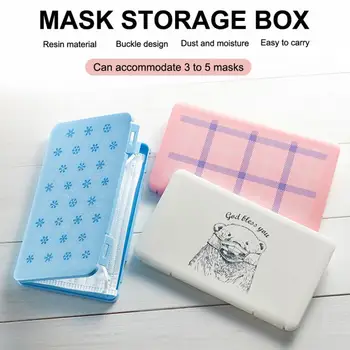 

1PC Foldable Mask Box Storage Bag Mouth Face Mask Storage Clip Mouth-muffle Container Case Organizer Face Cover Storage Boxes