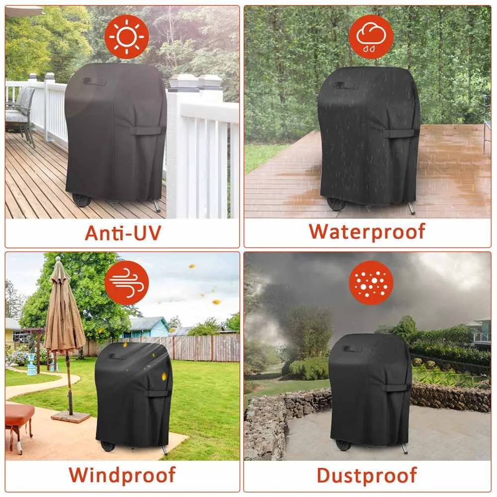 Grill Cover 420D BBQ Cover Outdoor Dust Waterproof Anti UV Duty Oxford Cloth Grill Cover Rain Protective Outdoor Barbecue grill cover
