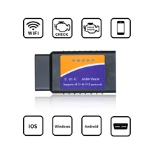 OBD2 elm327 сканер автомобильный Wi-Fi мини-считыватель кодов Сканер адаптер проверка двигателя светильник диагностический инструмент совместим с iOS Android