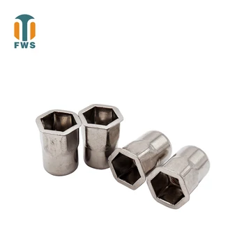 

10/50/100pcs 304 Stainless Steel Nutsert Rivet Nut Insert Threaded Reduce Semi-hexagon Open End