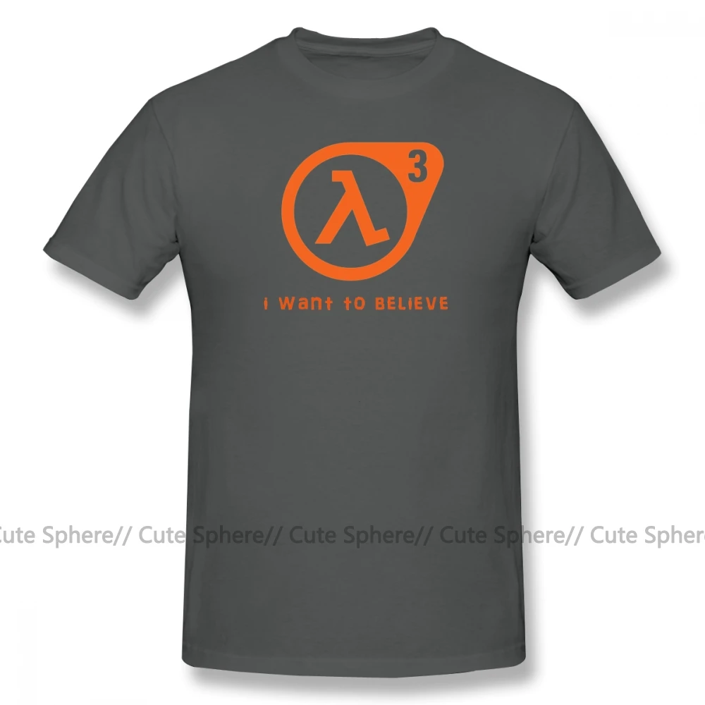 Футболка Half Life 3 футболка с надписью «I Want To Believe» Милая футболка из 100 хлопка Базовая Мужская футболка с короткими рукавами XXX