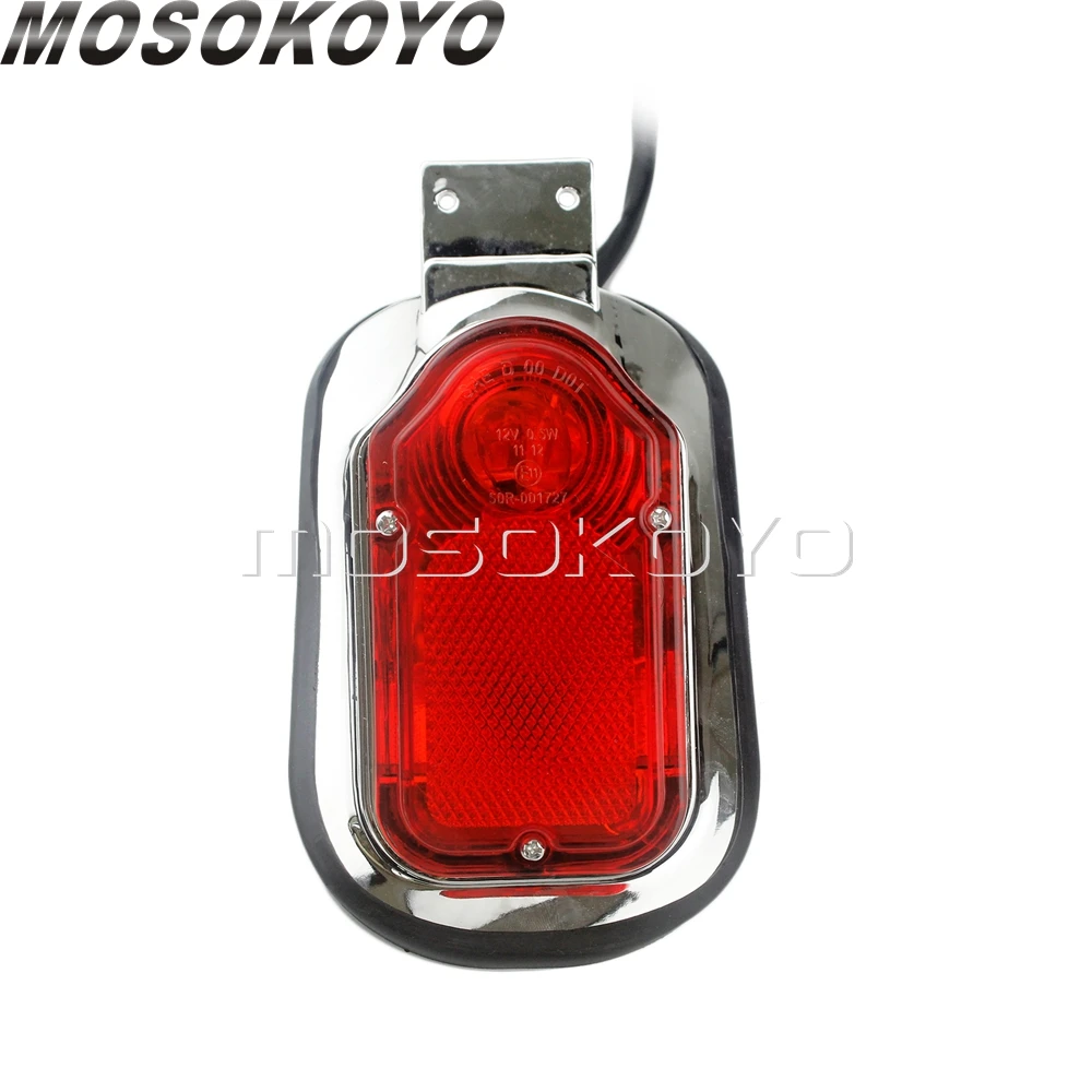 Ретро Мотоцикл надгробный камень задний номерной знак тормозные задние фонари для Harley Кафе Racer Bobber YAMAHA пользовательские E-MARK задний фонарь