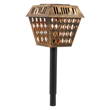 

1 Pc Warm White Solar Garden Light IP65 Waterproof Iron Lawn Lamp Energy Saving Ground Plug Light Garden Decorative LED Lamp