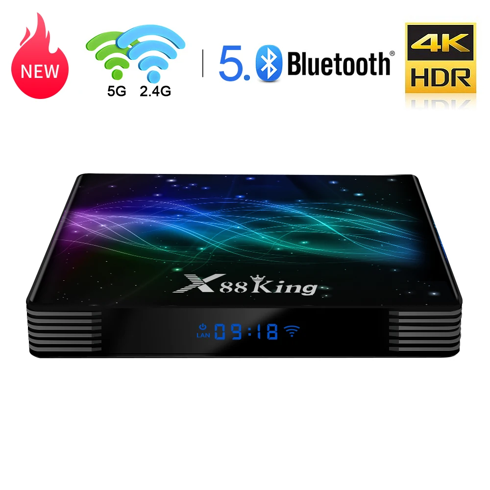 X88 King 4GB 128G Amlogic S922X Android 9,0 tv Box BT5.0 1000M 4K медиаплеер+ 1 год французский NEO pro IP tv подписка IP tv Box